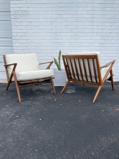 Pair Poul Jensen for Selig Z Chairs Danish Mid-Century Modern