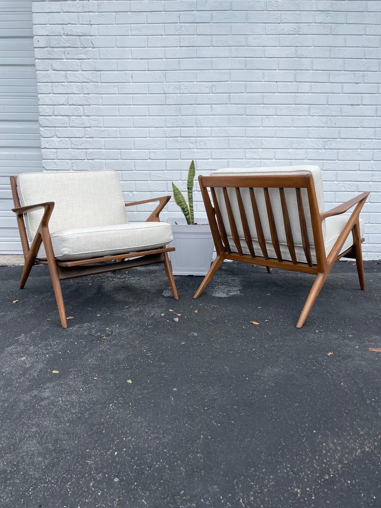 Pair Poul Jensen for Selig Z Chairs Danish MidCentury Modern For Sale