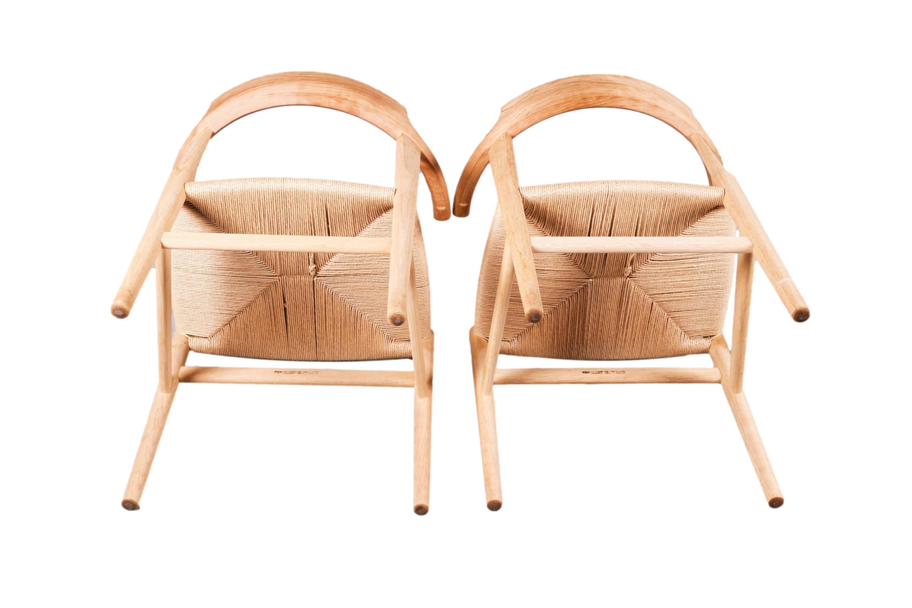 Papercord Pair PP Mobler Denmark Hans Wegner PP68 Chairs