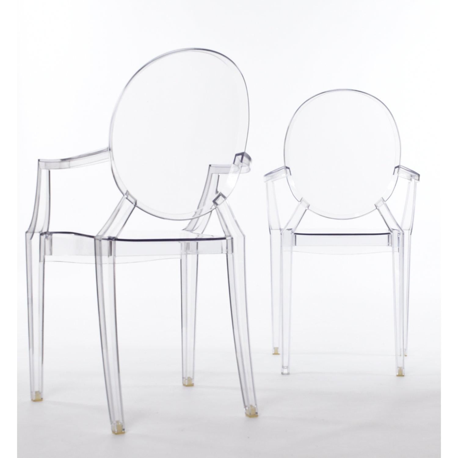Pair Pre-Owned Philippe Starck Louis Ghost Chairs for Kartell In Good Condition In Chattanooga, TN