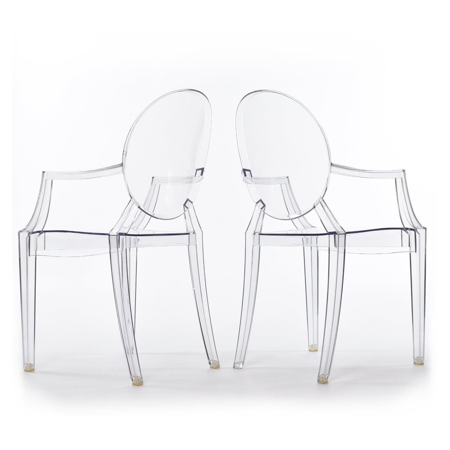 Contemporary Pair Pre-Owned Philippe Starck Louis Ghost Chairs for Kartell
