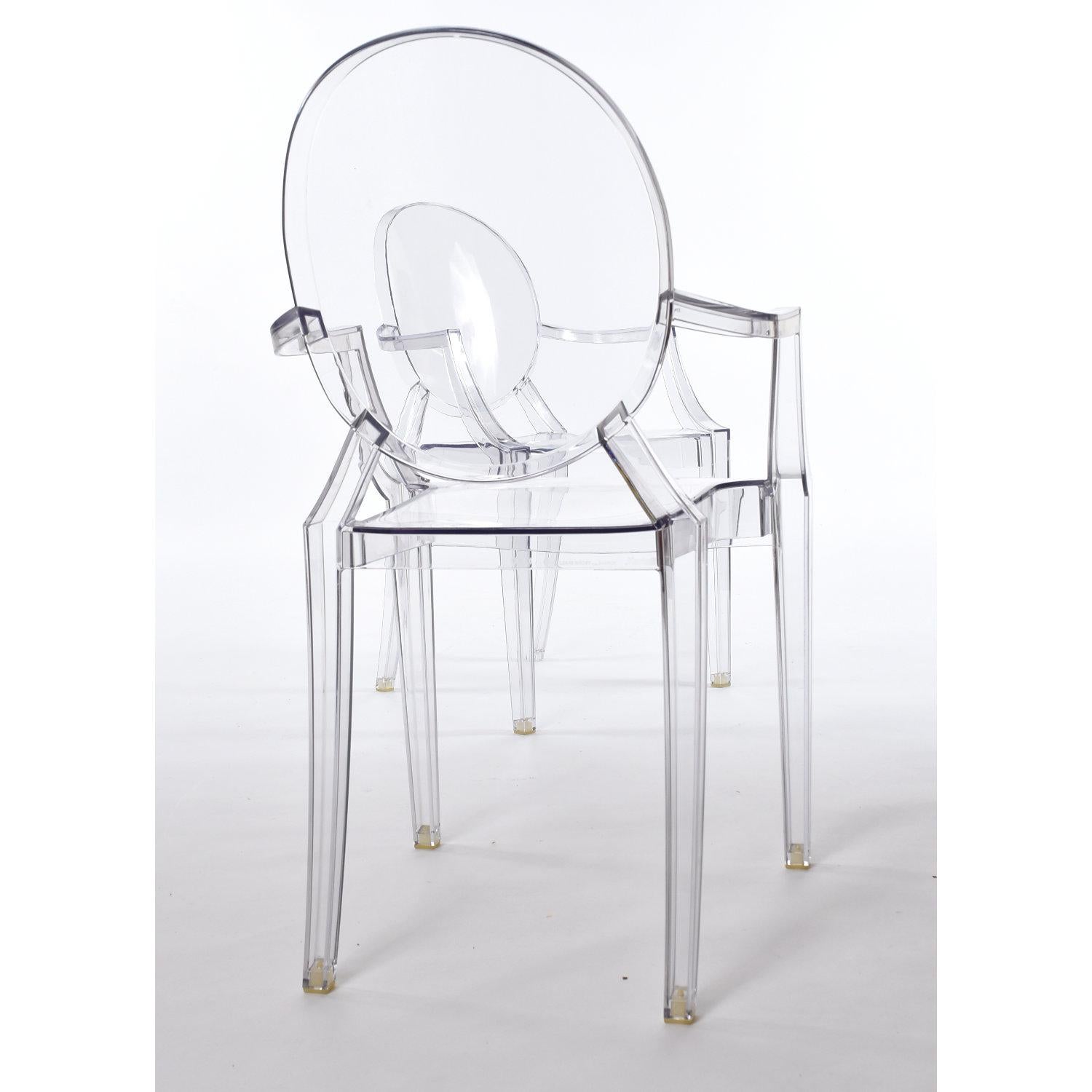 Pair Pre-Owned Philippe Starck Louis Ghost Chairs for Kartell 1