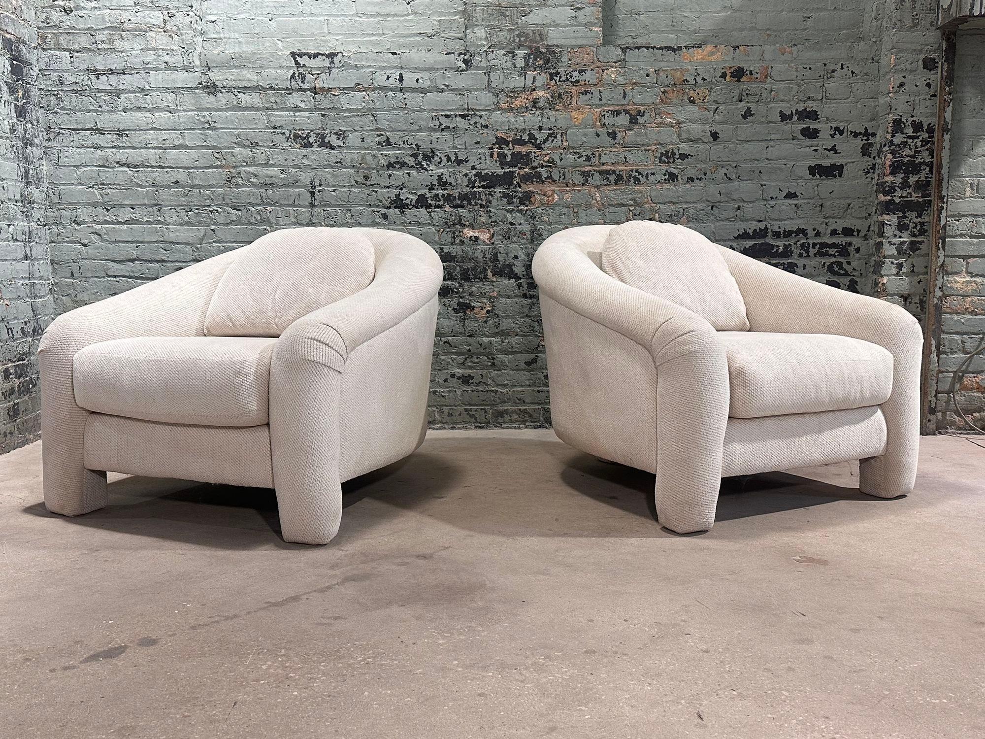 Late 20th Century Pair Preview Tripod Lounge Chairs, 1980 For Sale