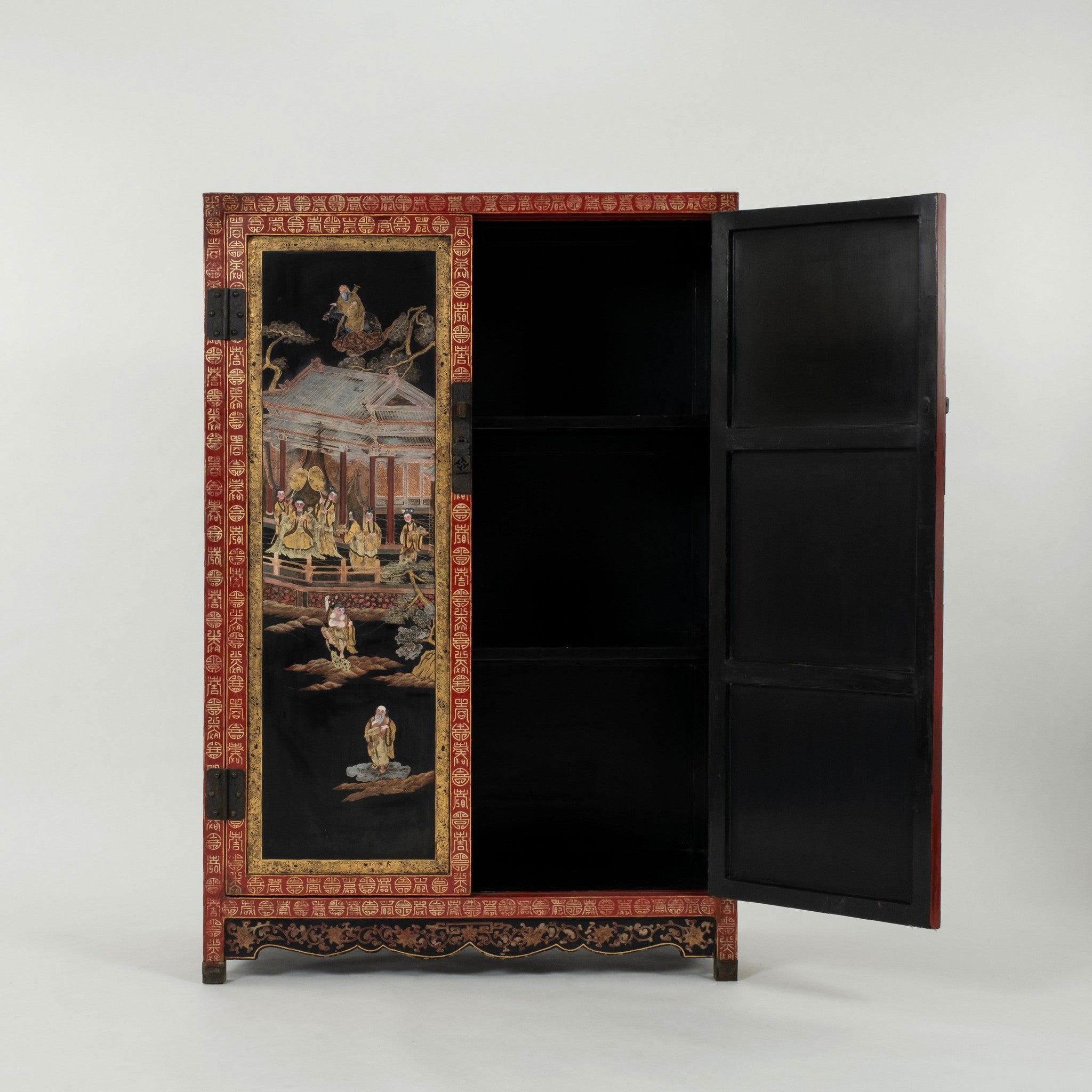 Pareja de armarios lacados de la dinastía Qing 7