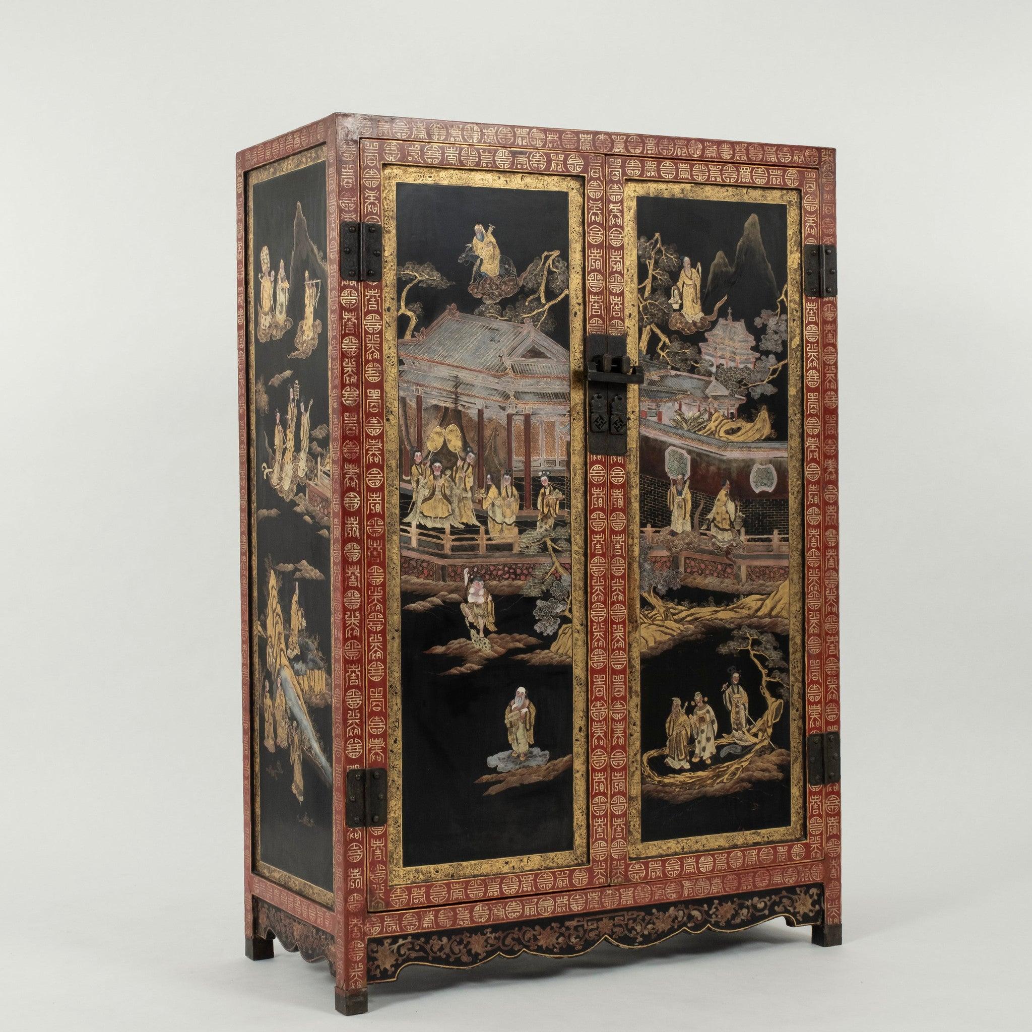 Pareja de armarios lacados de la dinastía Qing 8