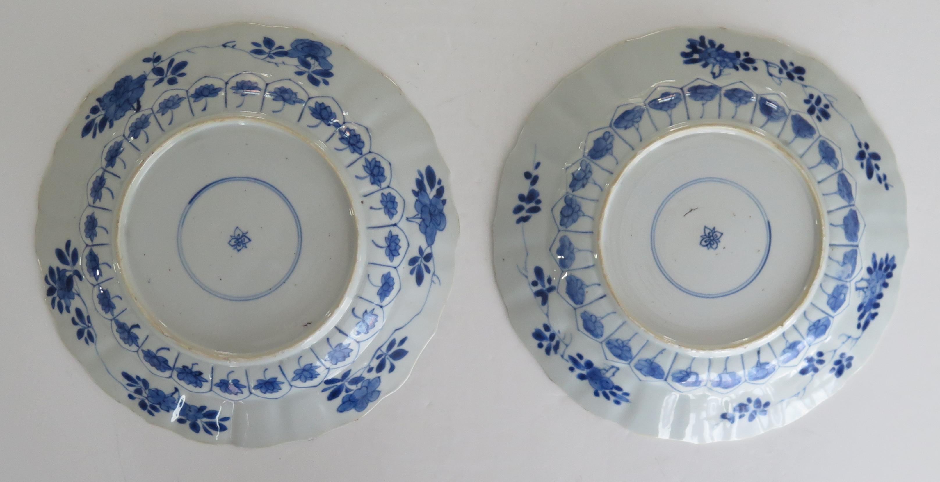 Pair Qing Kangxi Chinese Porcelain Plates Blue & White Mark & Period, circa 1680 10