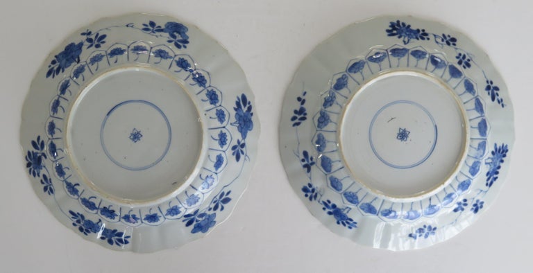Pair Qing Kangxi Chinese Porcelain Plates Blue & White Mark & Period, circa 1680 For Sale 10