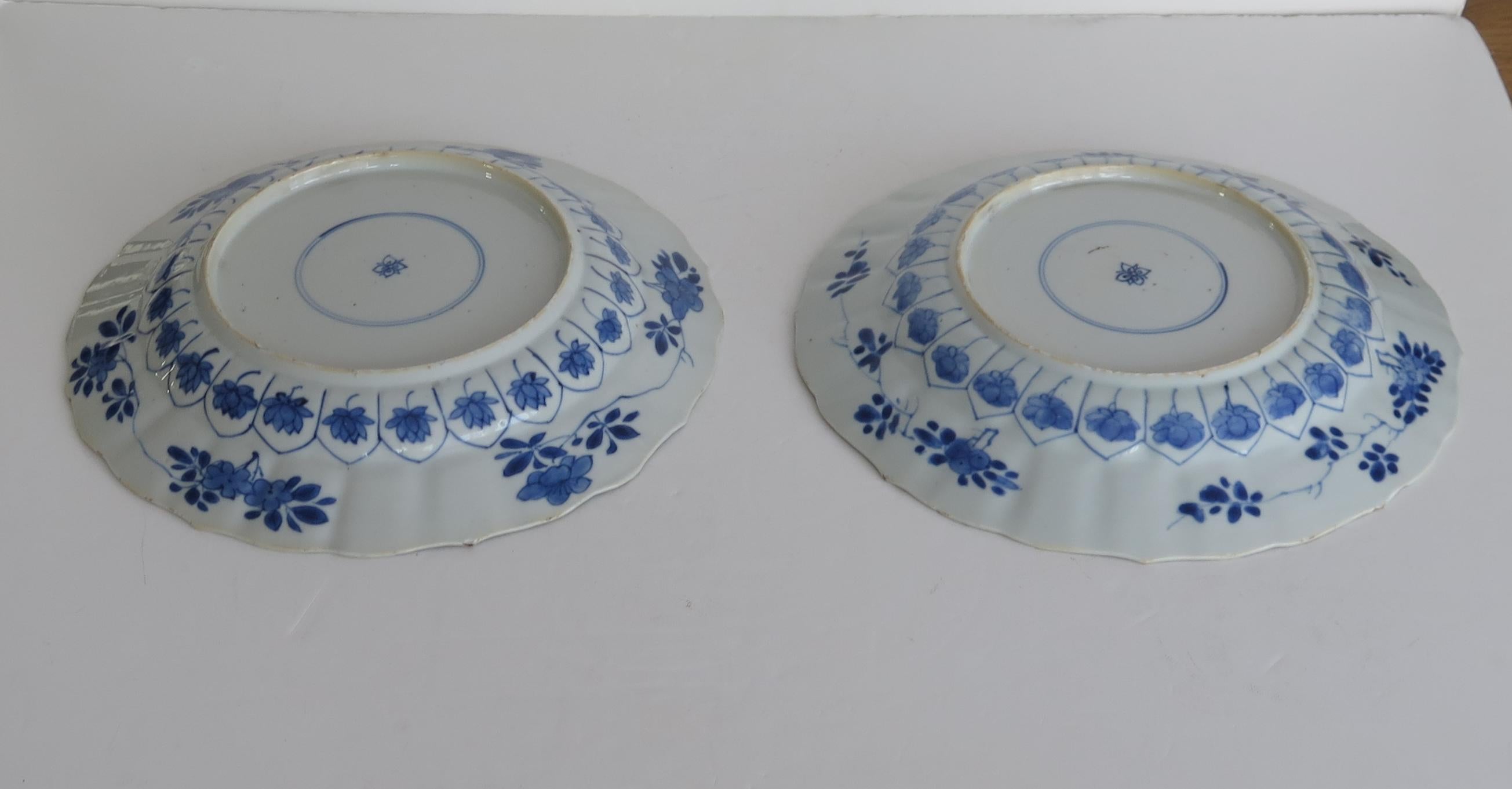 Pair Qing Kangxi Chinese Porcelain Plates Blue & White Mark & Period, circa 1680 11