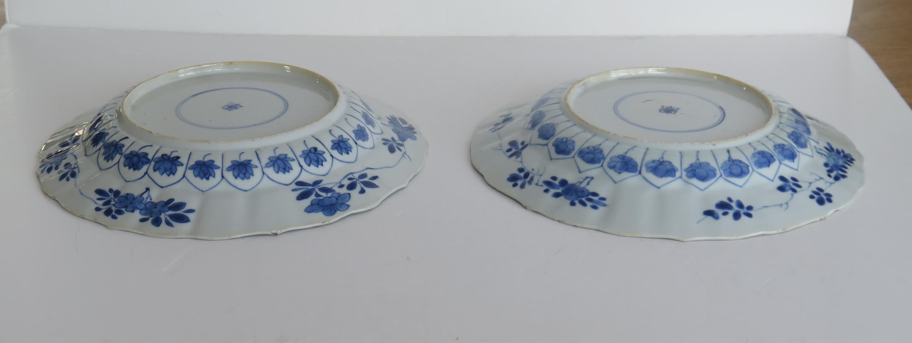 Pair Qing Kangxi Chinese Porcelain Plates Blue & White Mark & Period, circa 1680 12