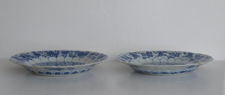 Pair Qing Kangxi Chinese Porcelain Plates Blue & White Mark & Period, circa 1680 In Good Condition For Sale In Lincoln, Lincolnshire