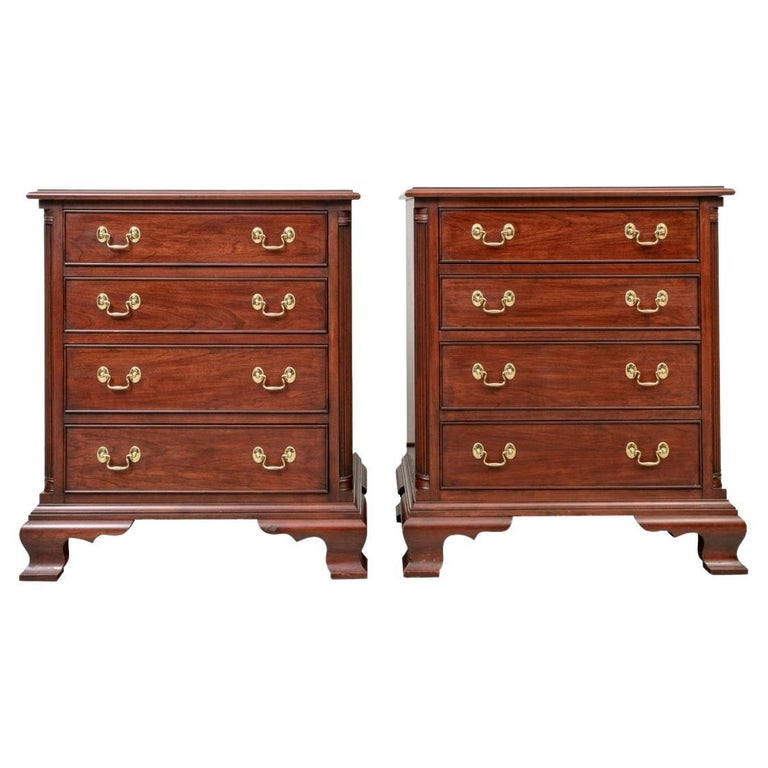 Pair Quality Henckel Harris Wild Black Cherry Bachelors Chests For Sale at 1stDibs