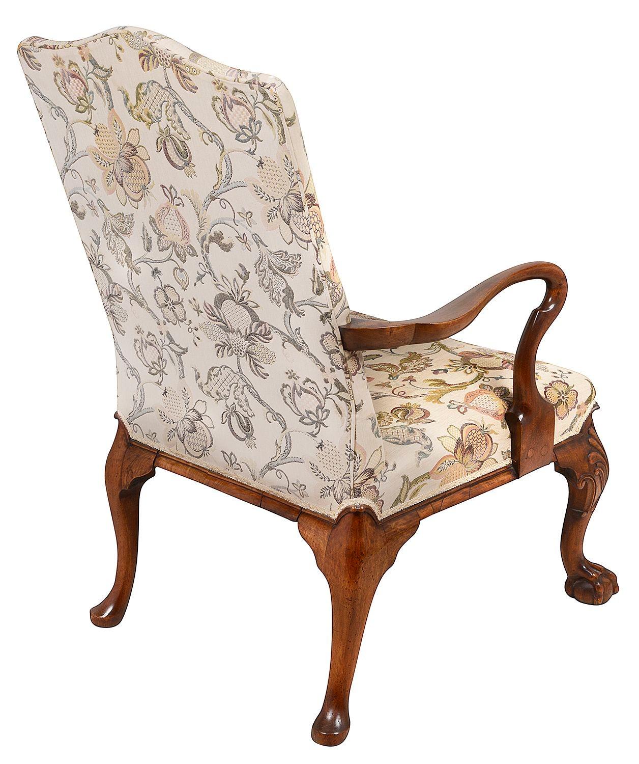Pair Queen Anne style arm chairs, circa 1900 For Sale 2