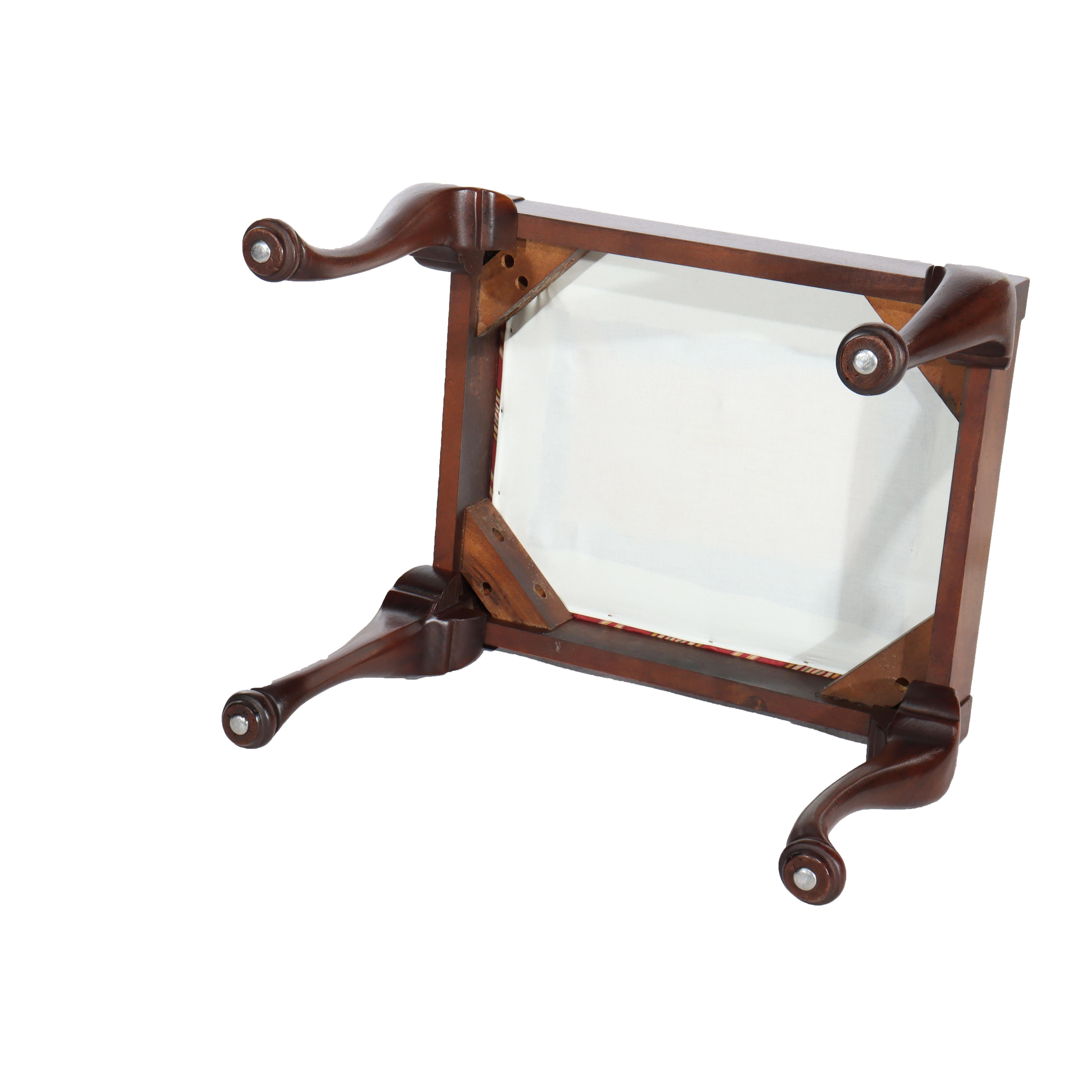 Pair Queen Anne Style Footstools 20thC For Sale 1