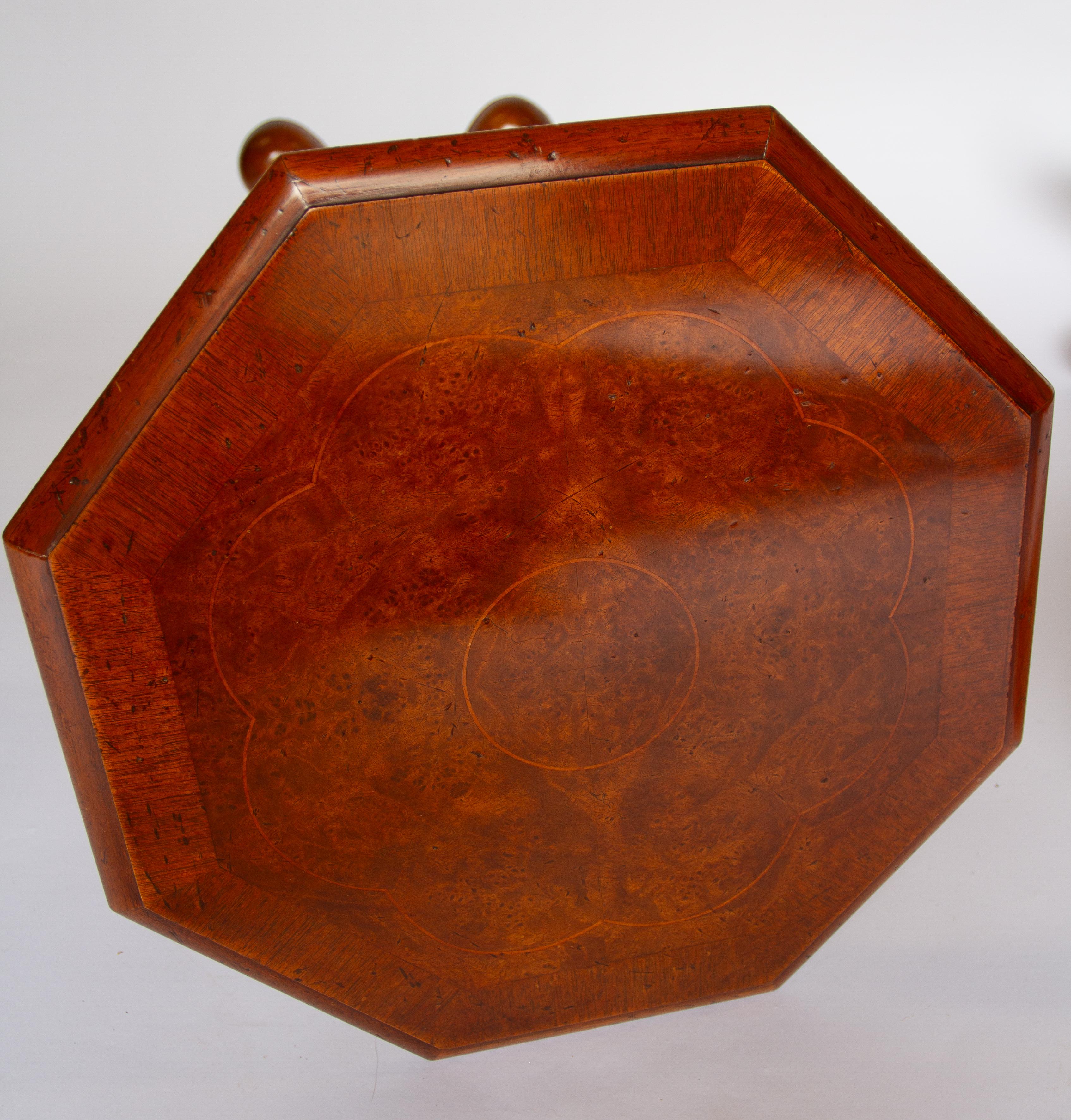 British Pair Queen Anne style Walnut Lamp Tables For Sale