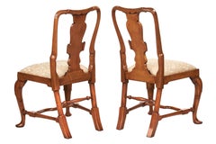 Pair Queen Anne Walnut Revival Side Chairs, circa 1920s