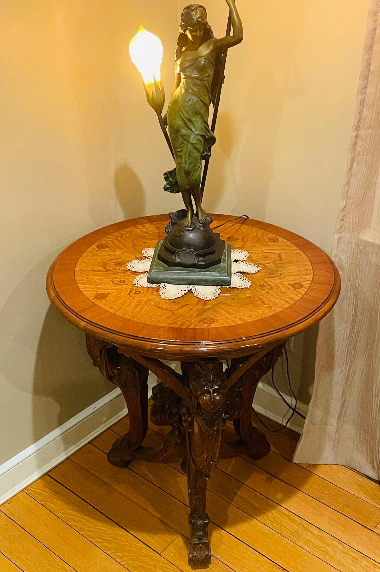 Pair R. J. Horner End Tables, Side or Pedestal Tables, Carved, Inlaid, Rare For Sale 10
