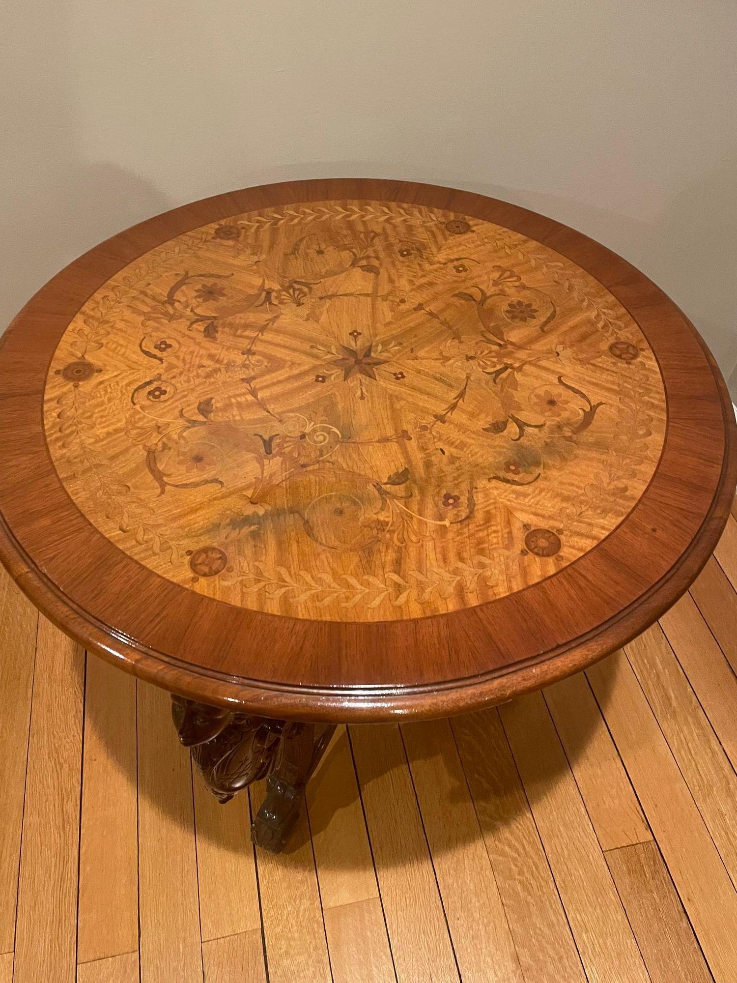 Pair R. J. Horner End Tables, Side or Pedestal Tables, Carved, Inlaid, Rare For Sale 1