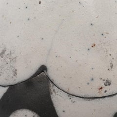 Pair Raku burnt earthenware lidded bowls by Ilja Pronk