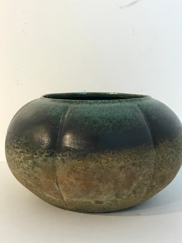 Pair Raku Pottery Lidded "Gourd" Vases, by Tony Evans For Sale at 1stDibs