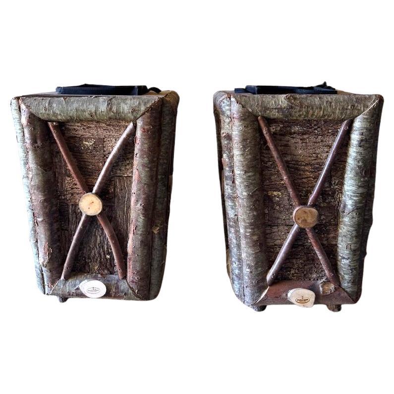 Pair Raleigh Adams Artisanal Large Trophy Woodlands Planter Box