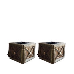 Pair Raleigh Adams Artisanal Pisgah Woodlands Planter Boxes