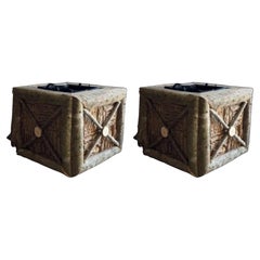 Pair Raleigh Adams Artisanal Pisgah Woodlands Planter Boxes