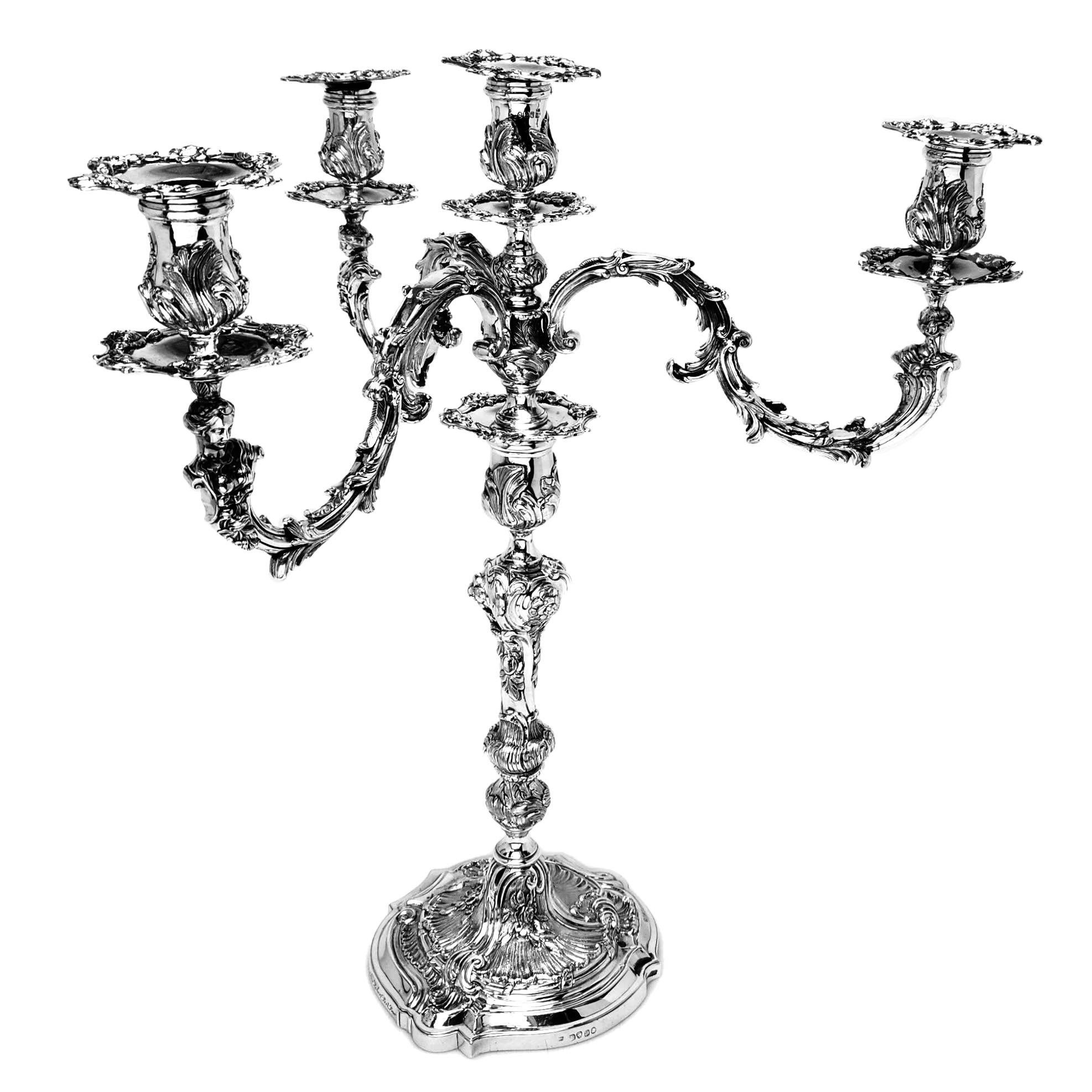 English Pair rare Antique William IV Candelabra 1831 Robert Peel Prime Minister For Sale