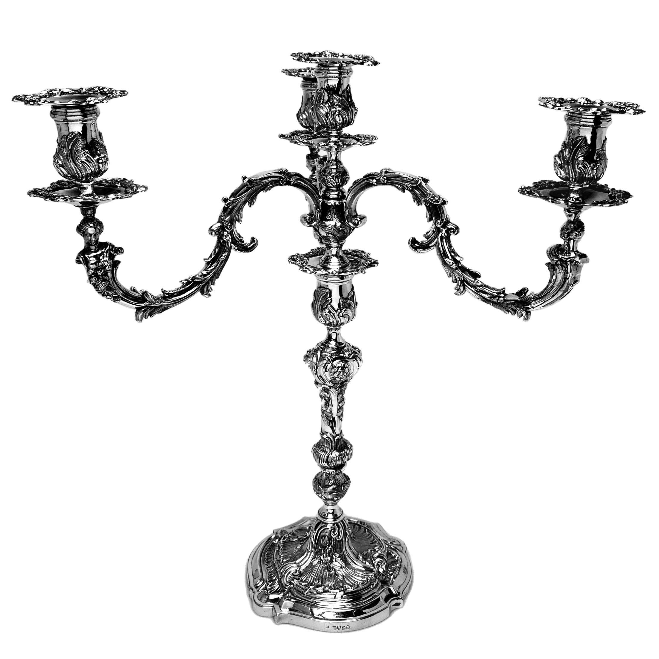 Pair rare Antique William IV Candelabra 1831 Robert Peel Prime Minister In Good Condition For Sale In London, GB