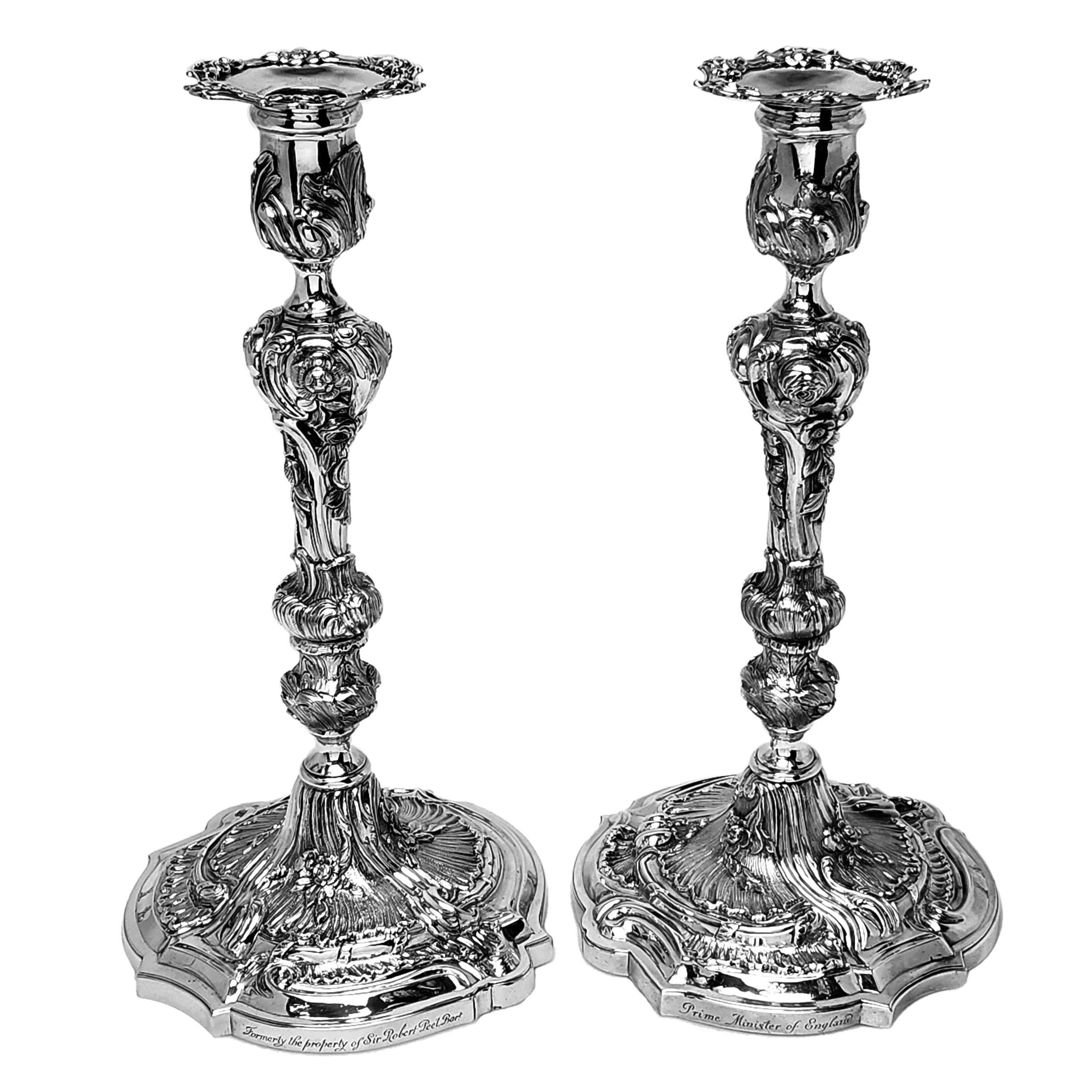 Sterling Silver Pair rare Antique William IV Candelabra 1831 Robert Peel Prime Minister For Sale