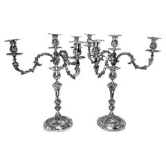 Coppia di rari candelabri antichi William IV 1831 Robert Peel Primo Ministro