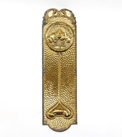 Pair Rare Art Nouveau Brass Door Push Plates Qty Available
