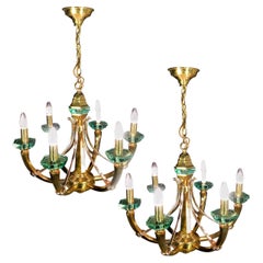 Seltene italienische Kronleuchter „Luxuria“ im Fontana Arte-Stil, 1960er Jahre, Paar