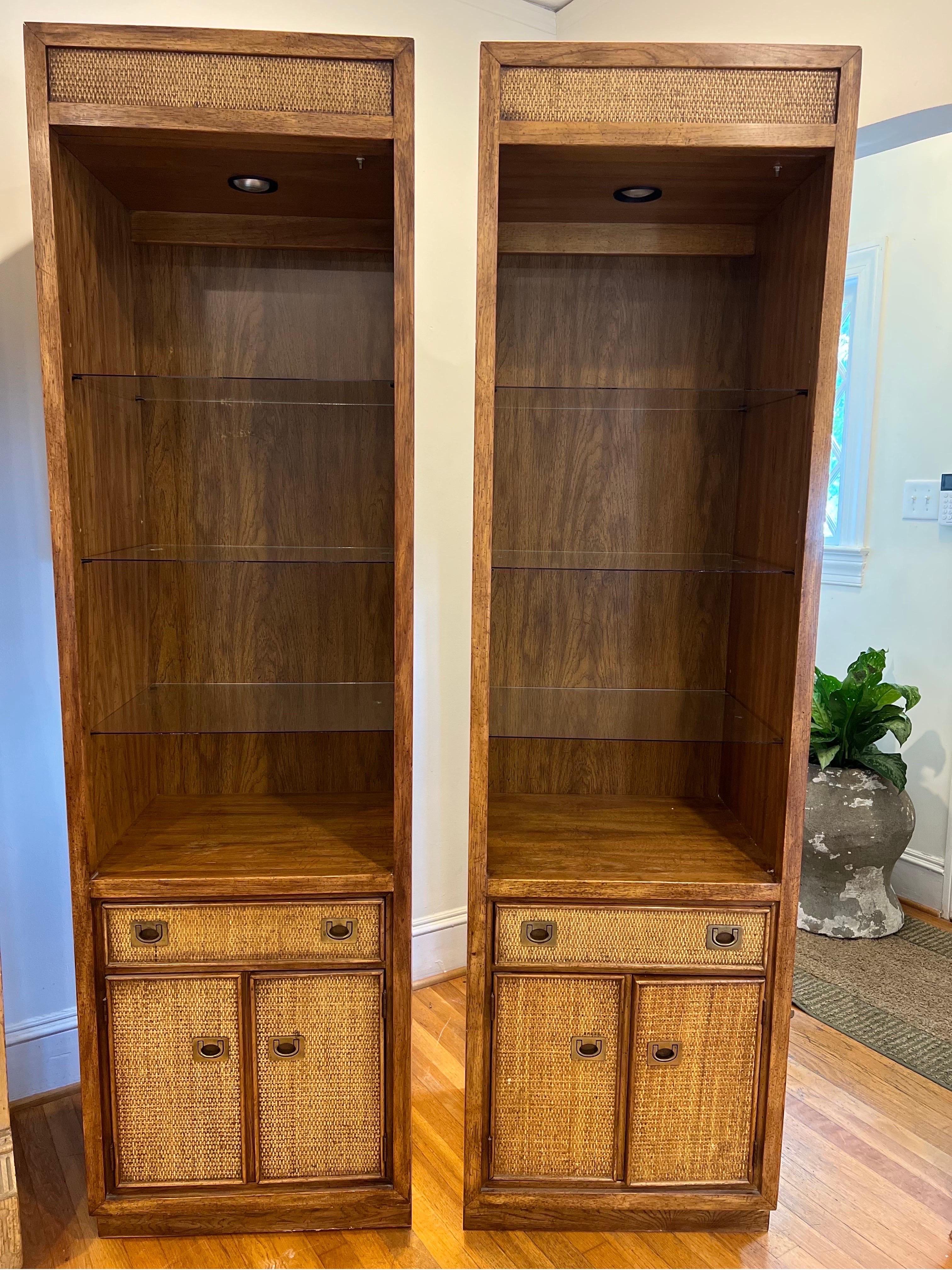 Pair rare MCM American of Martinsville Walnut Display Cabinets / Shelves  For Sale 5