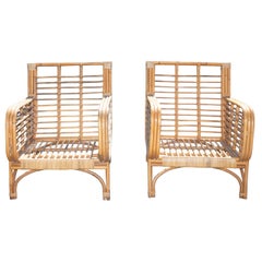 Pair Rattan Chairs