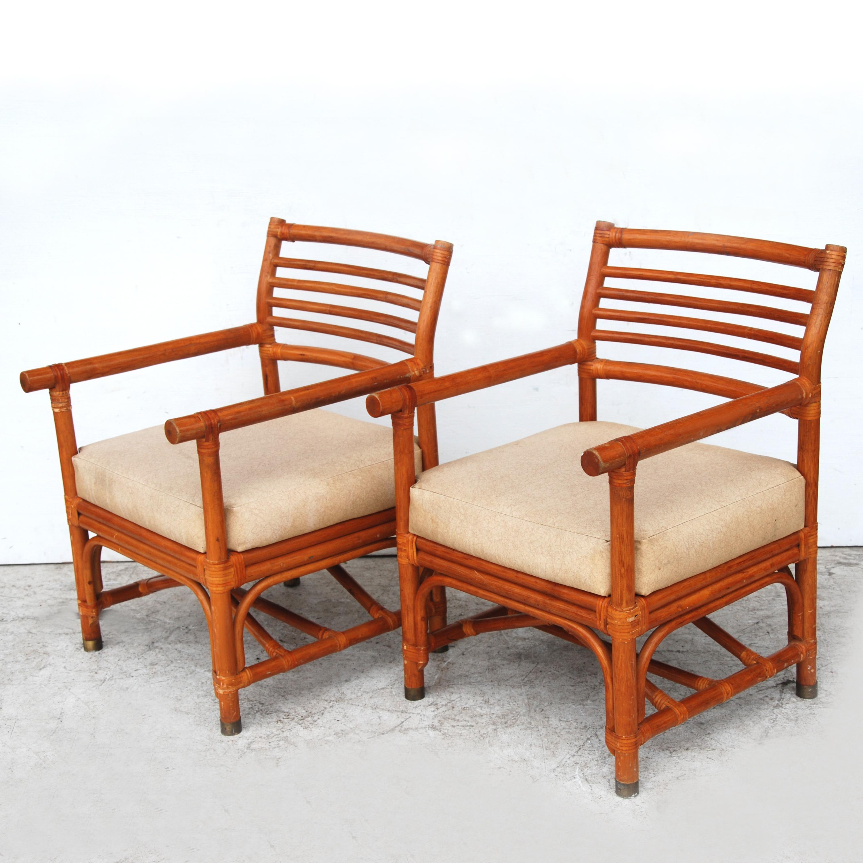 Nord-américain Paire de chaises longues en rotin par Bryan Ashley  en vente