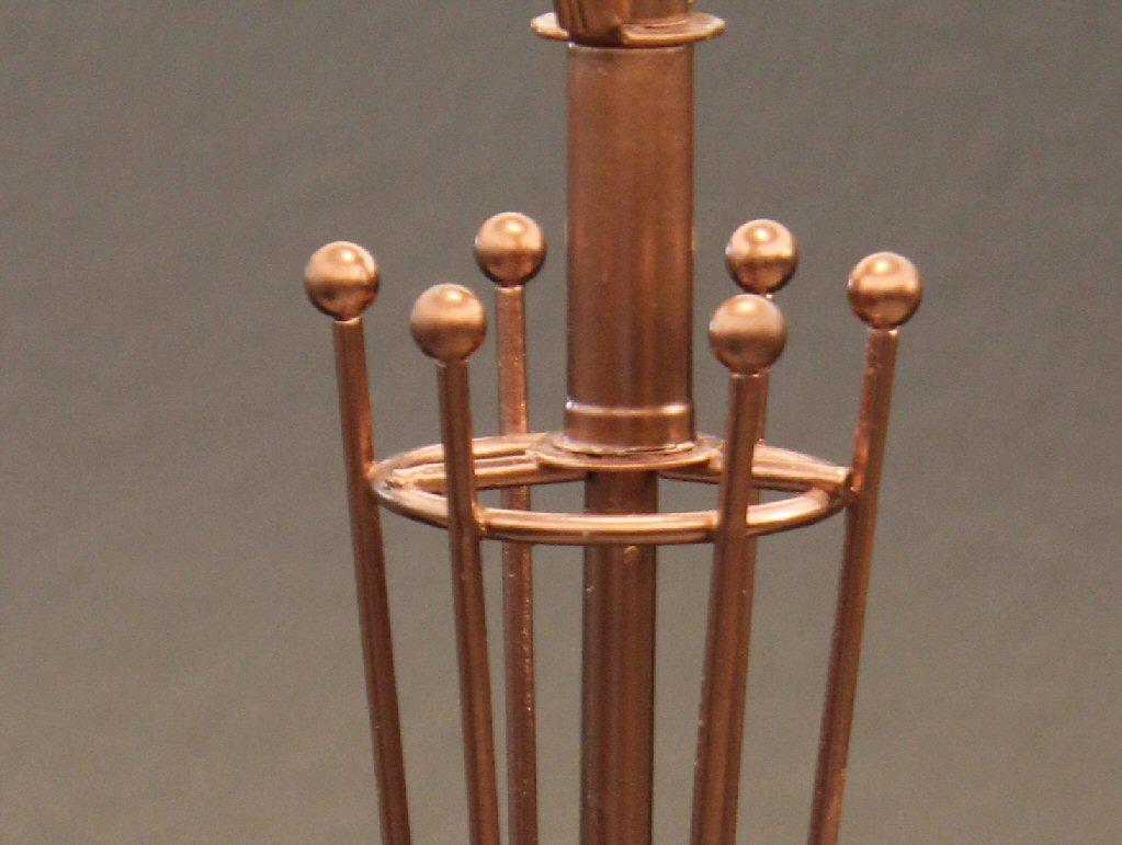 Fait main Paire ! Raymor Mid Century Modern Atomic Pottery Lampes de table Aqua Copper Sputnik  en vente