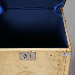Pair of Reconditioned English Ecru Vellum Trunks