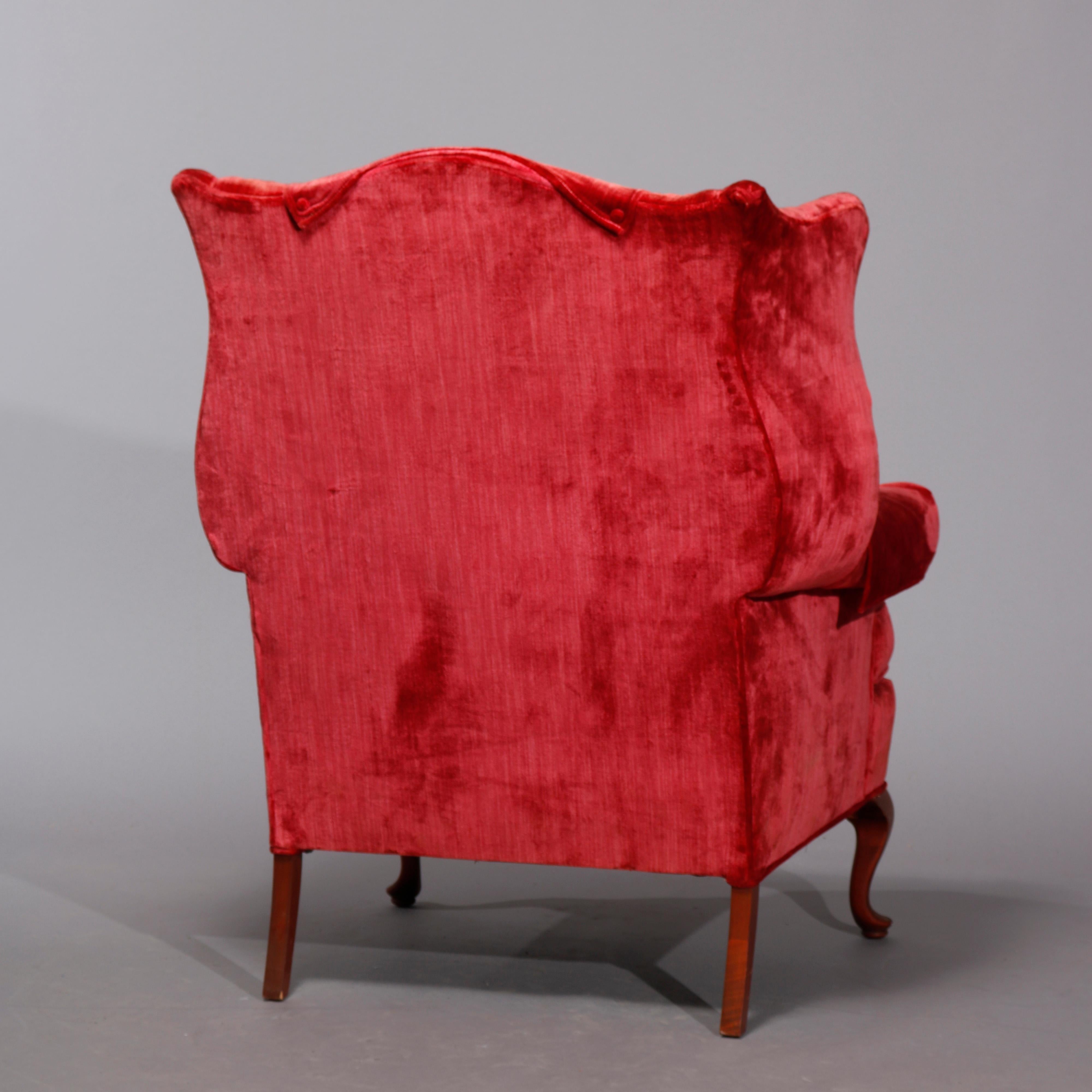 velvet queen anne chair