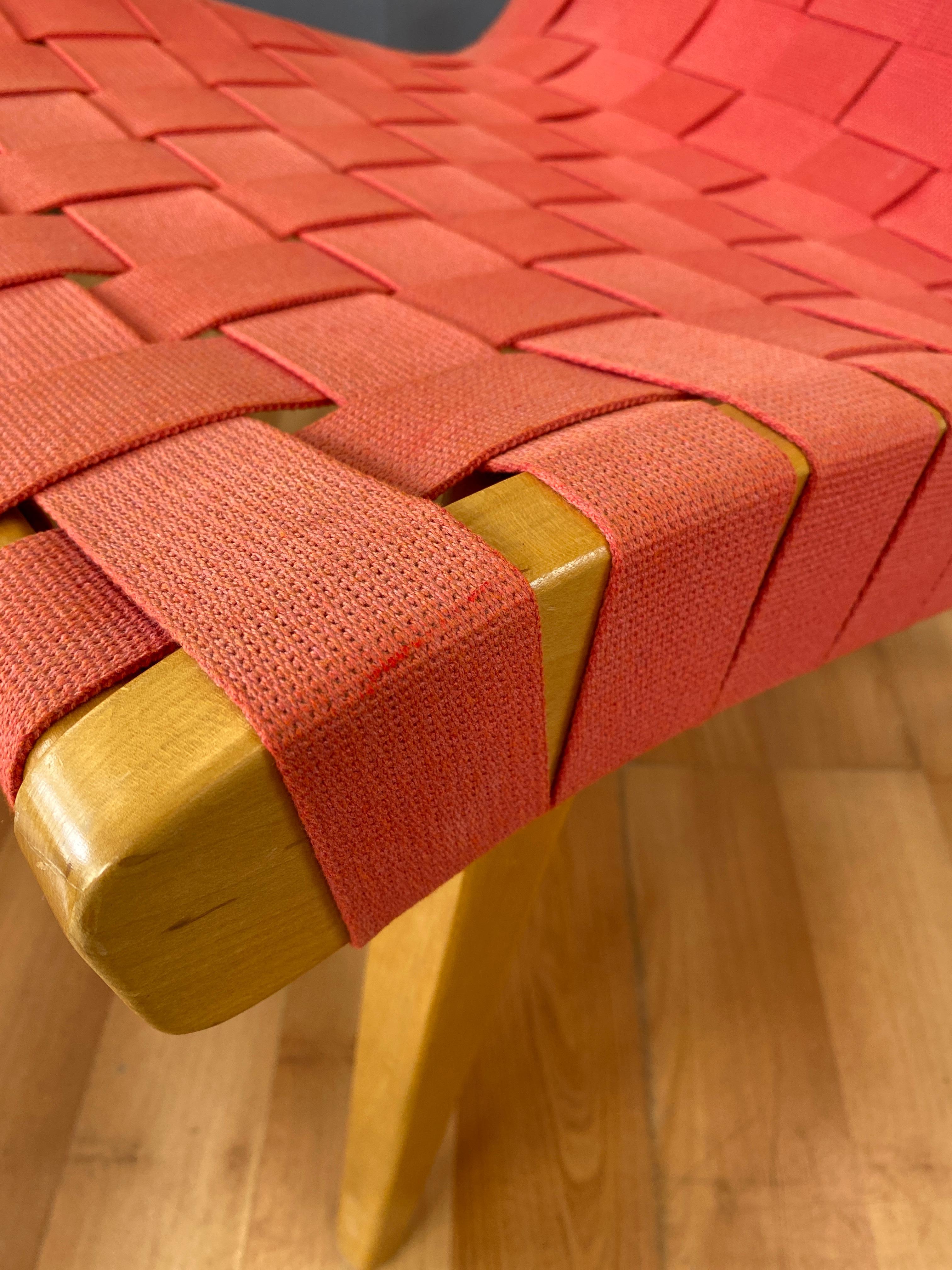 Pair Red Jens Risom Designed Lounge Chairs for Knoll 6