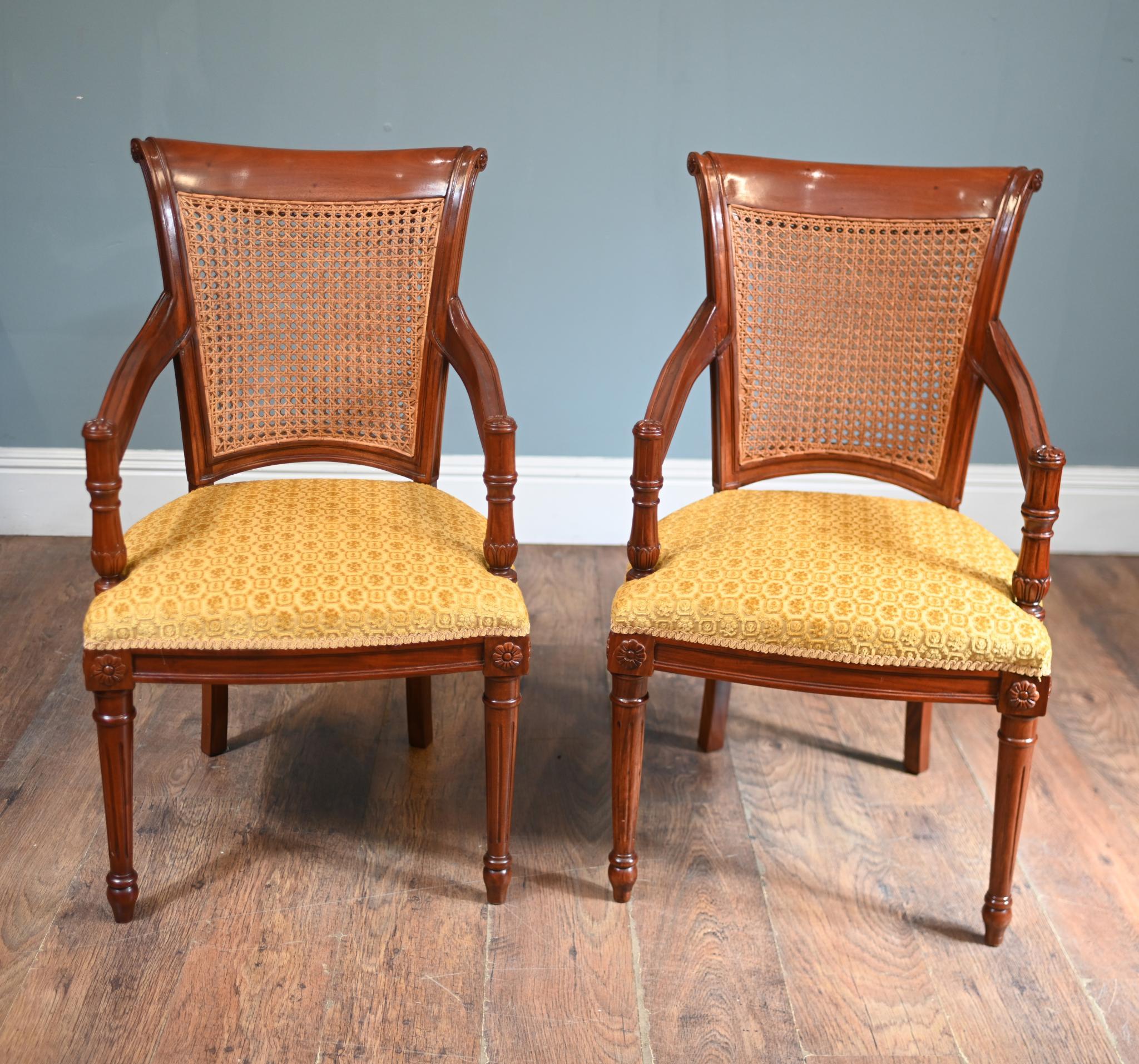 Coppia di poltrone Regency con schienale in bergere in vendita 4