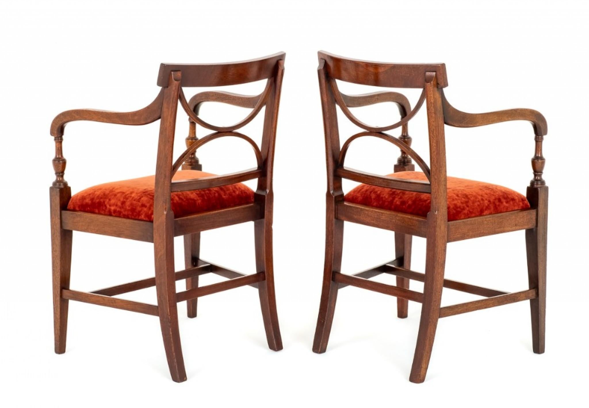 Paar Regency Arm Stühle Zeitraum Mahagoni Antike im Zustand „Gut“ im Angebot in Potters Bar, GB