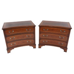 Pair Regency Bedside Cabinets Mahogany Chests Nightstands