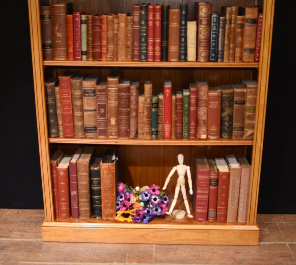 Pair Regency Bookcases - Open Sheraton Satinwood 7 ft English 7
