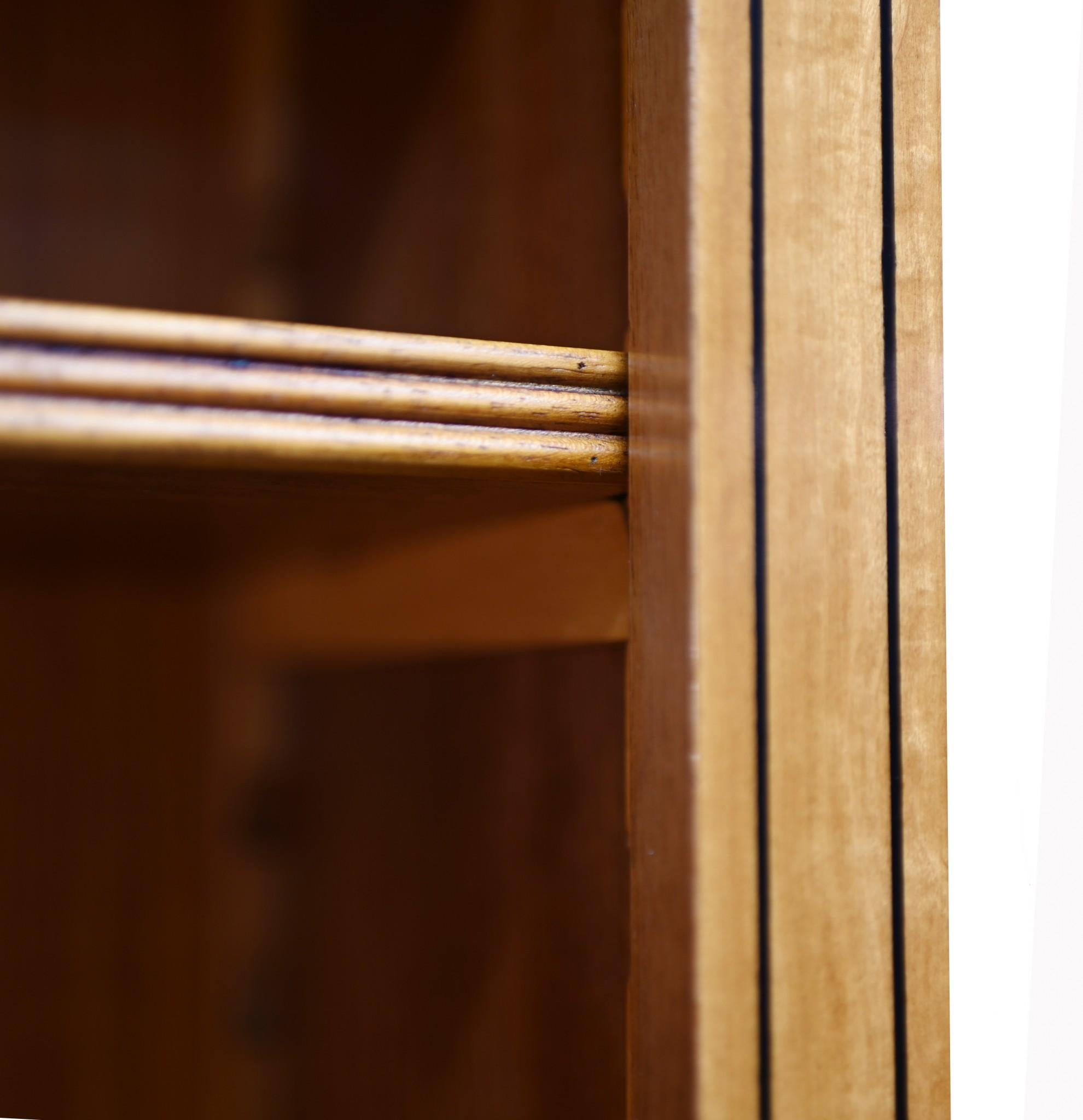 Pair Regency Bookcases - Open Sheraton Satinwood 7 ft English For Sale 4