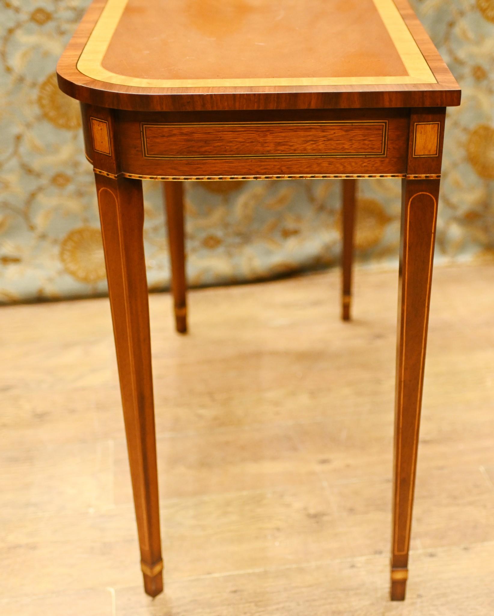 Pair Regency Console Tables Mahogany E End Hall Table For Sale 1