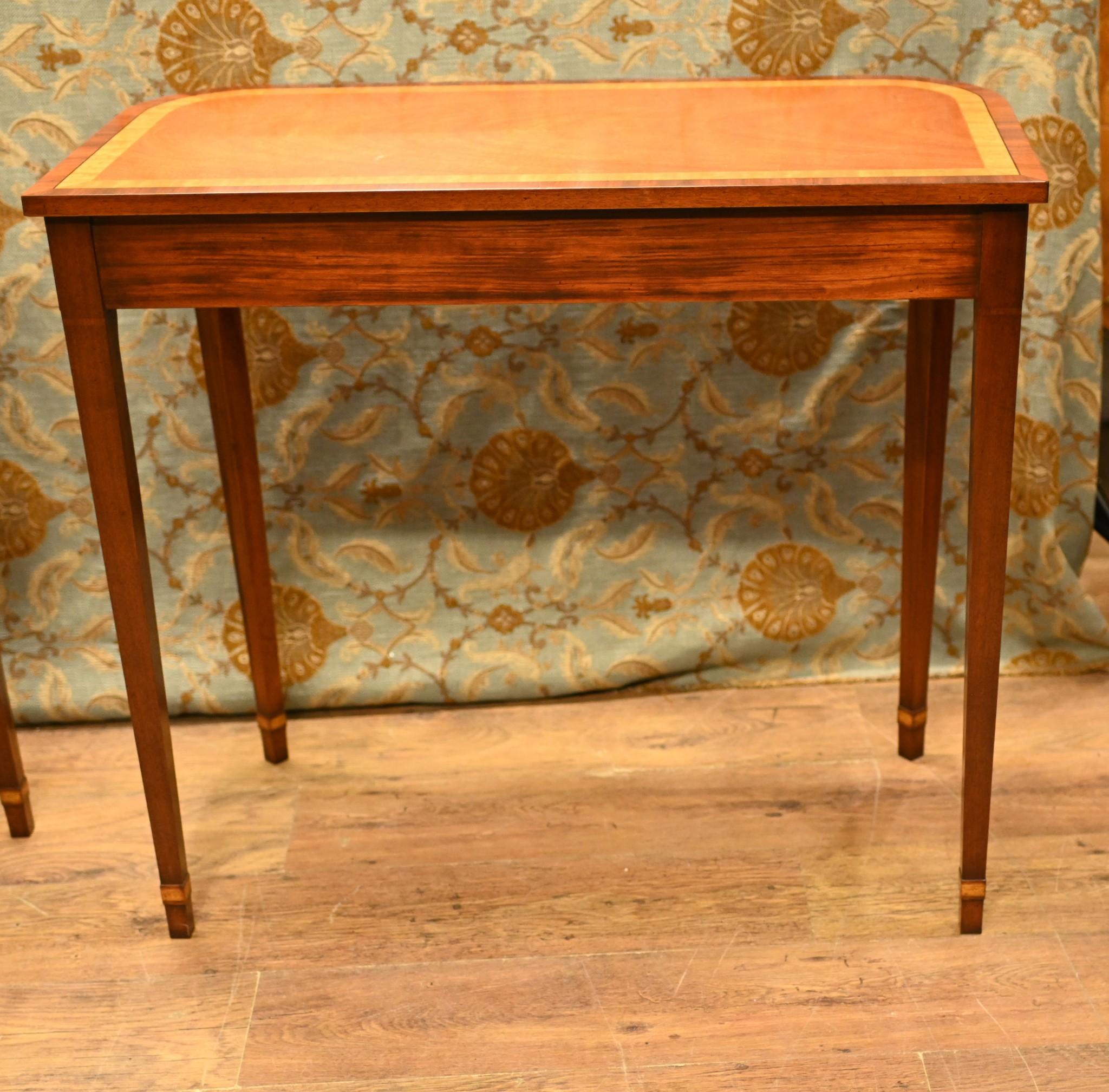 Pair Regency Console Tables Mahogany E End Hall Table For Sale 2