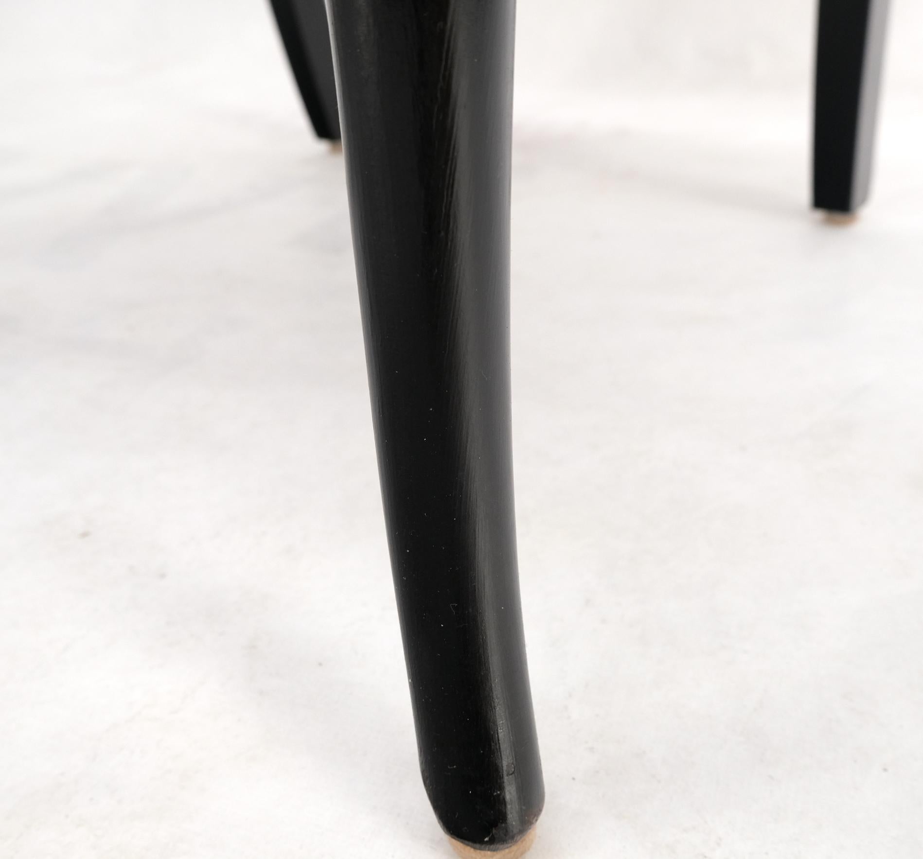 Pair Regency Ebonized Gilt Craved Fireside Dining Arm Chairs Horn Shape Leg For Sale 3