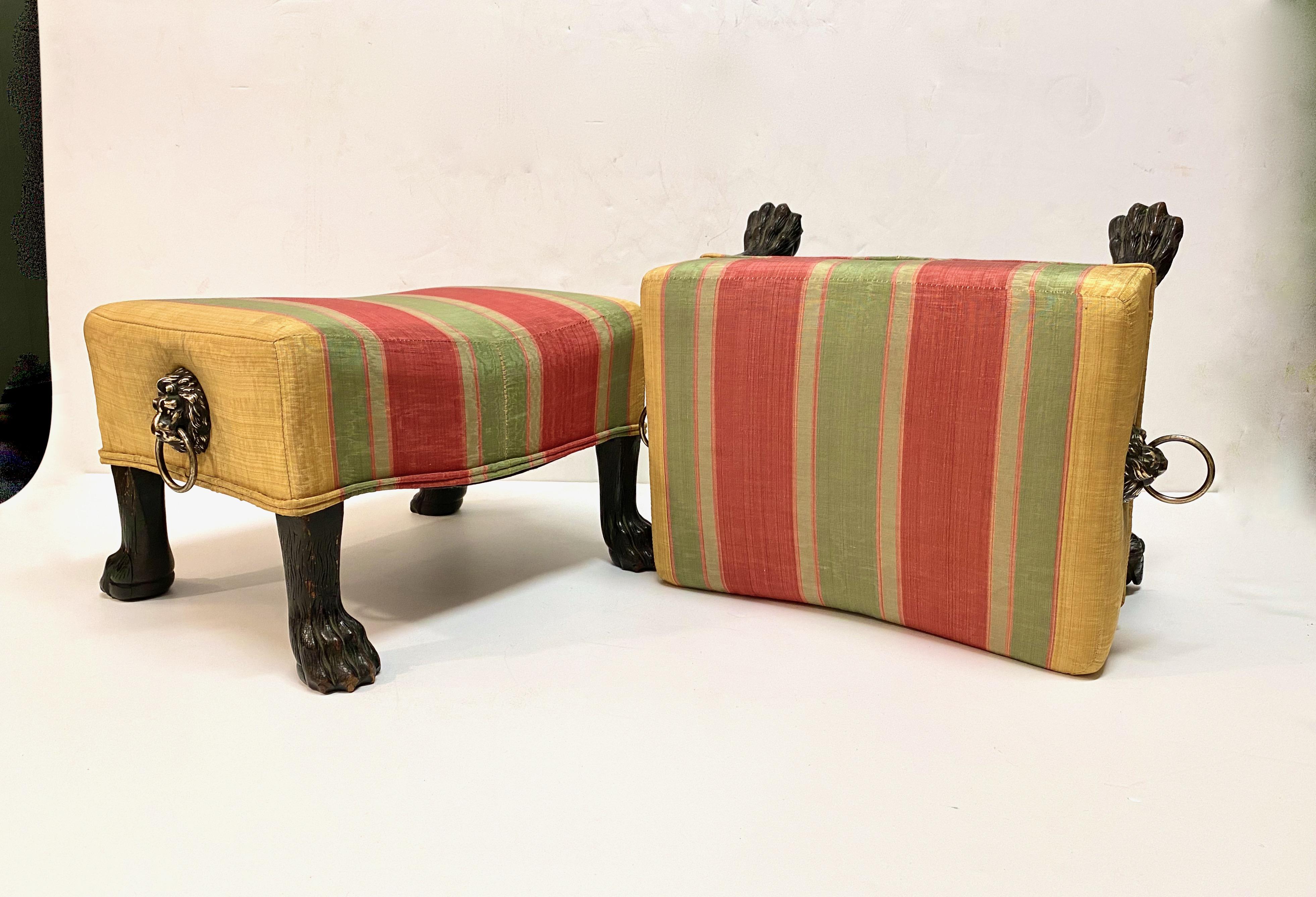 Pair of Regency Foot Stools In Good Condition In Pasadena, CA