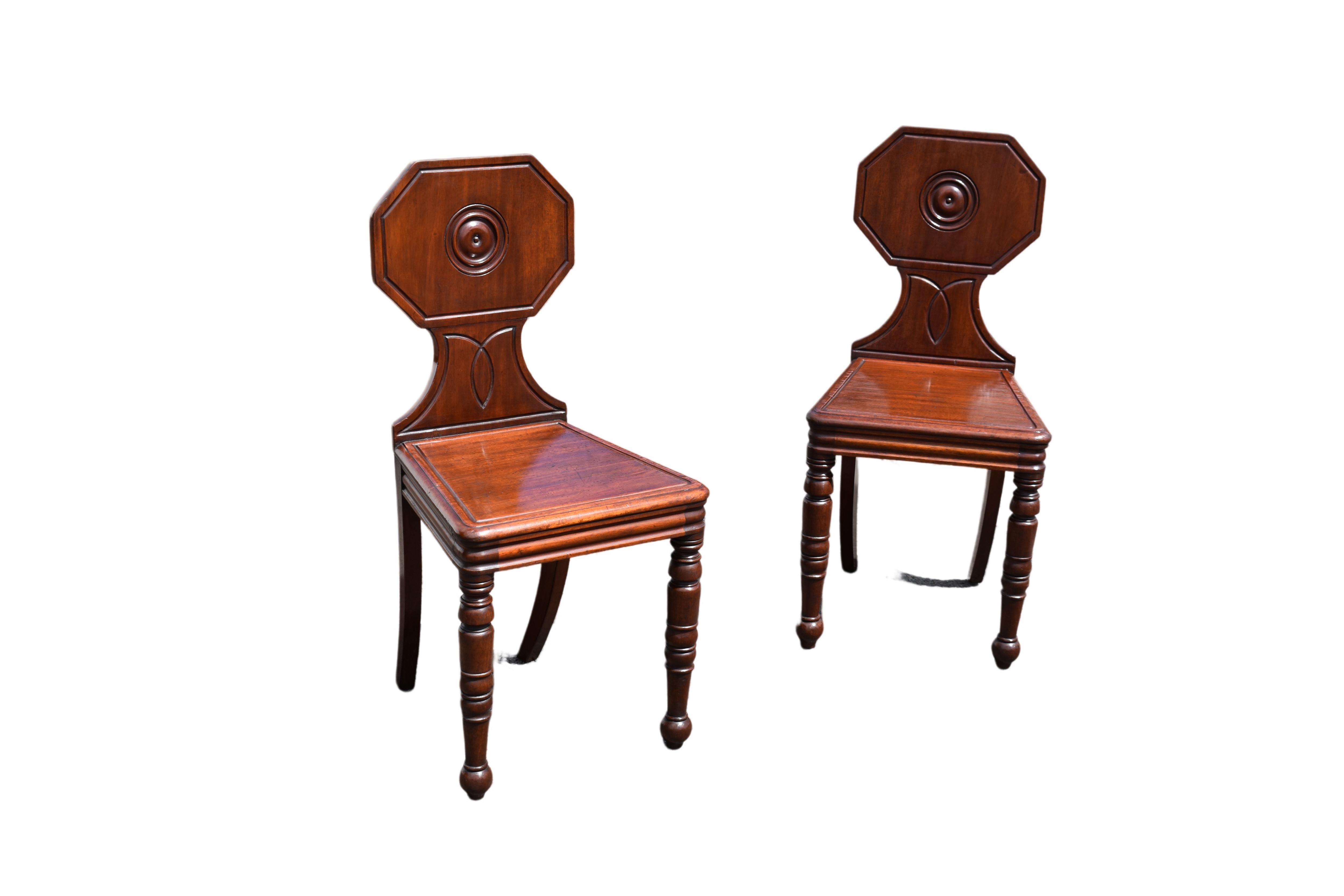 British Pair Regency hall chairs