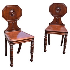 Pair Regency hall chairs
